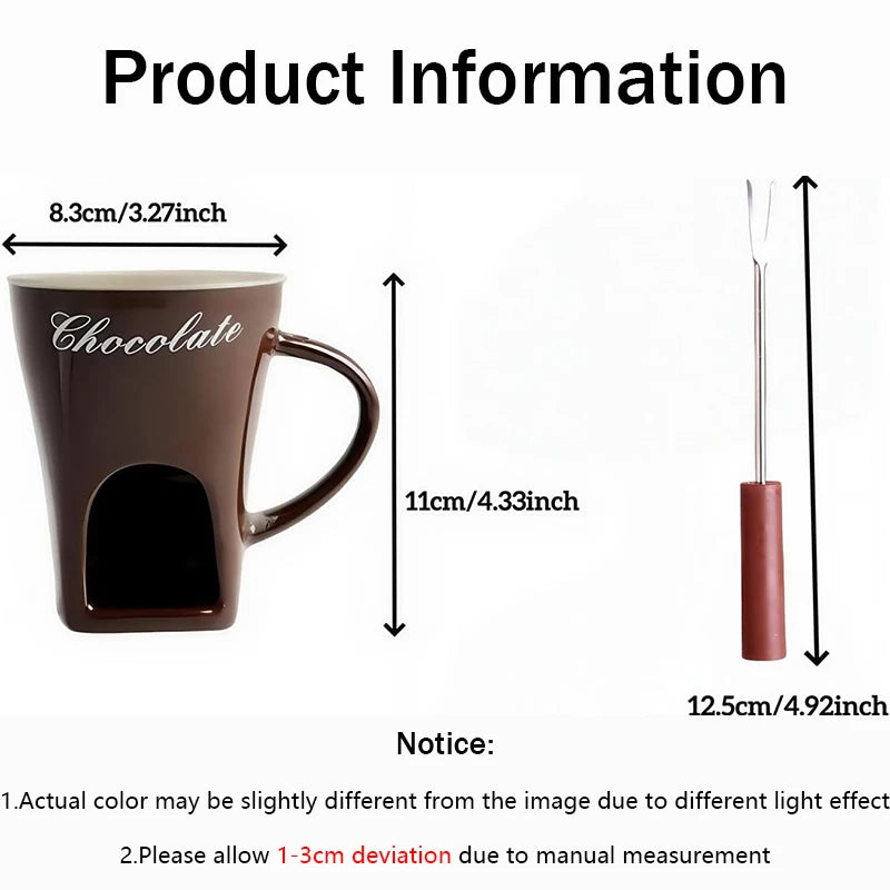 Ceramic Chocolate Fondue Mug Set