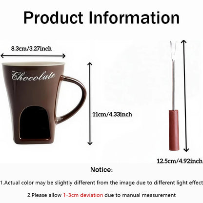 Ceramic Chocolate Fondue Mug Set