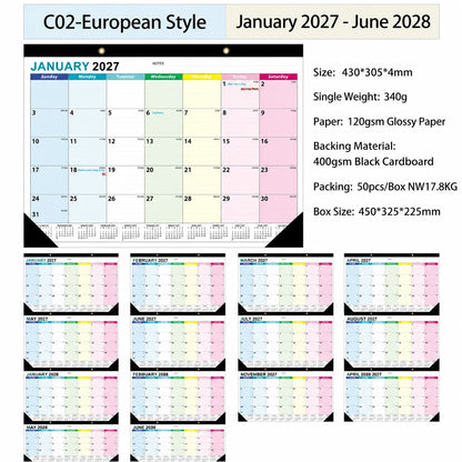 2027 Large Wall Calendar Planner – 18 Month Monthly Organizer