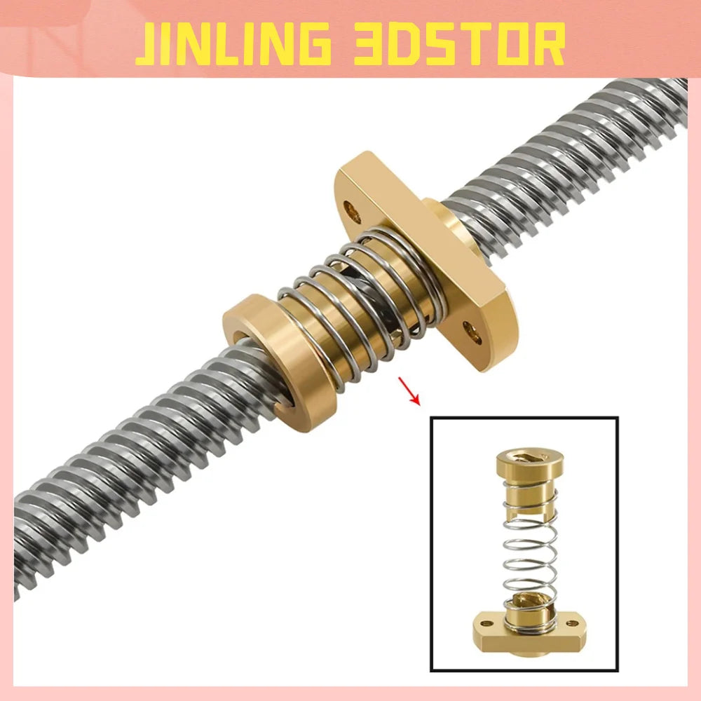 T8 Anti-Backlash Brass Lead Screw Nut for 3D Printers