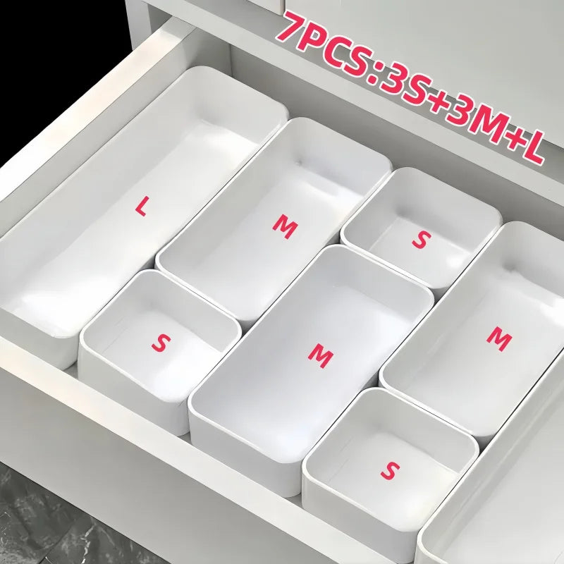 Interlocking Drawer Organizer Tray Set