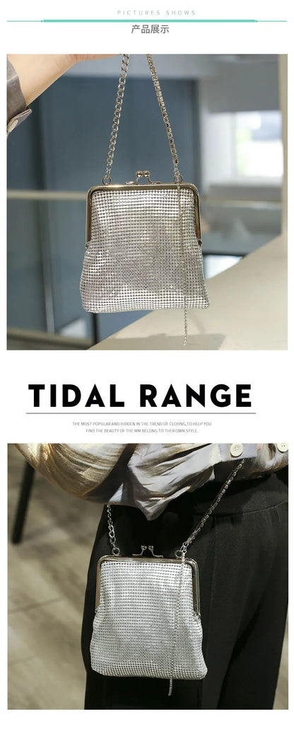 Metallic Sequin Kiss-Lock Bag