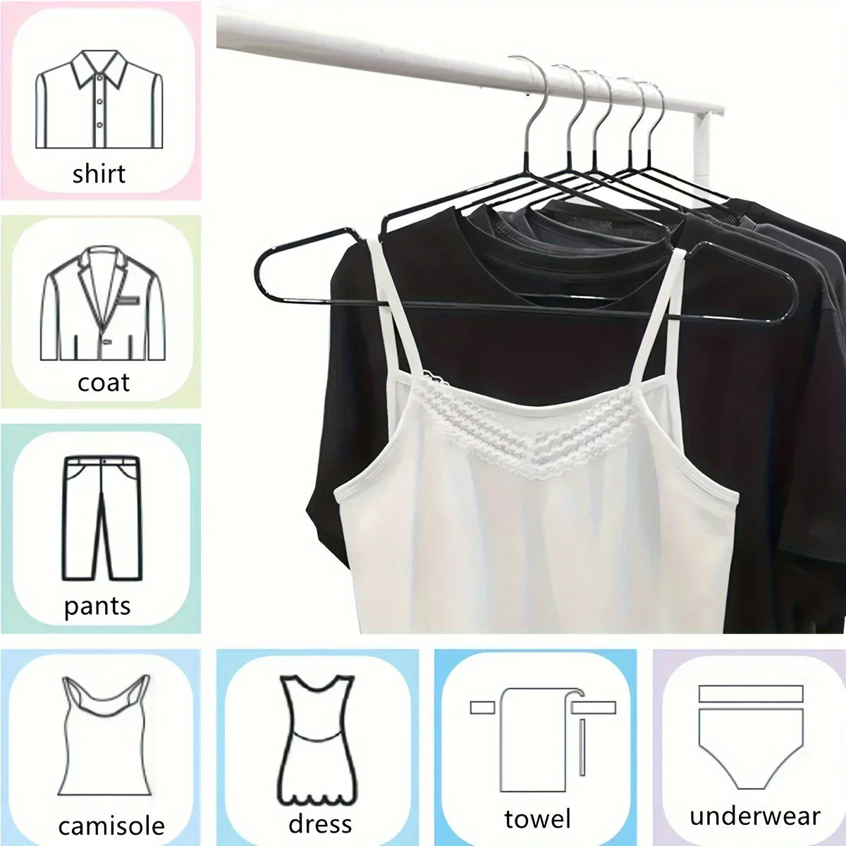Non-Slip Metal Clothes Hangers for Suits, Jackets & Shirts