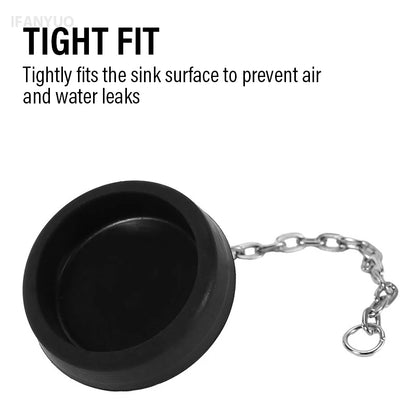 Universal Rubber Sink Drain Stopper with Chain