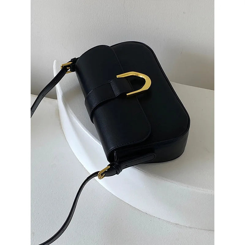 Vintage Horseshoe Buckle Crossbody Shoulder Bag