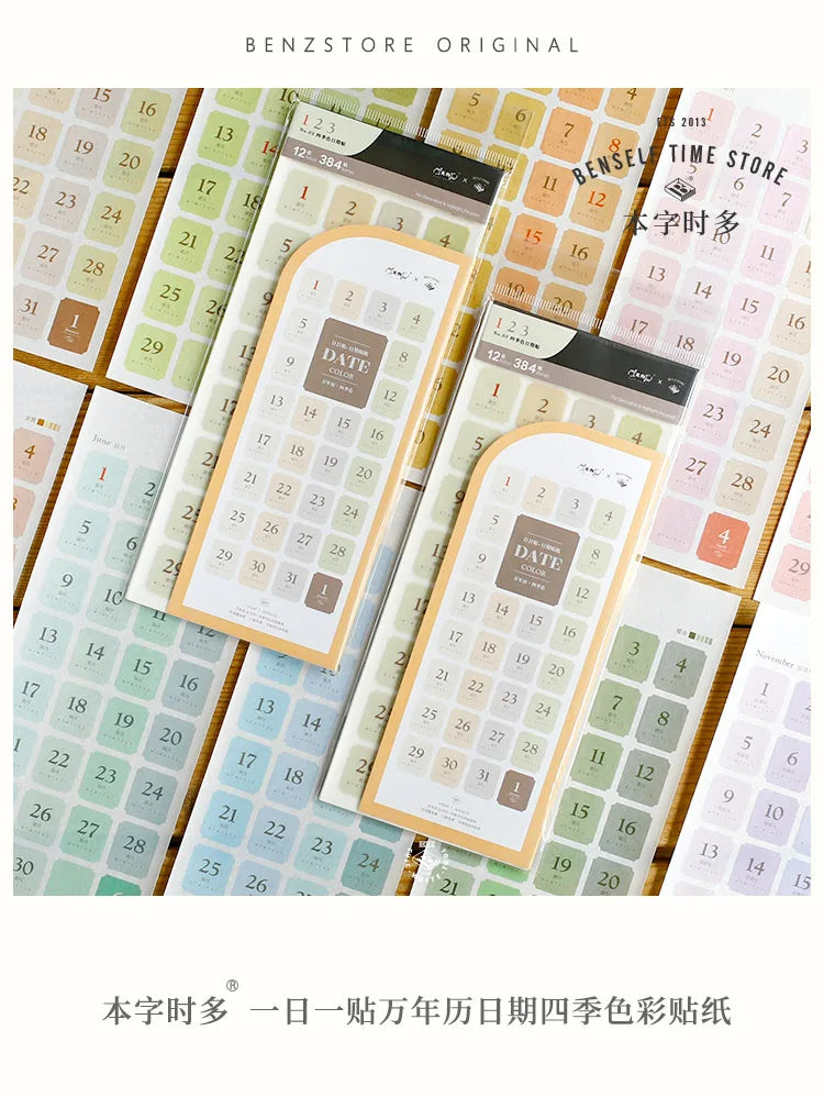 Four Seasons Perpetual Calendar Date Stickers