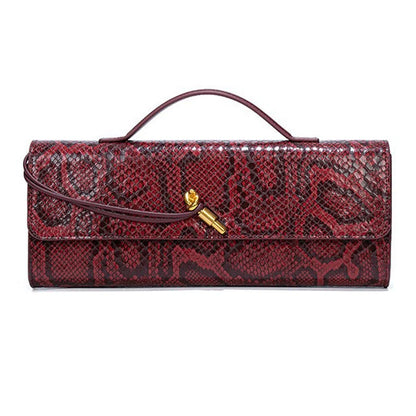 Luxury Snakeskin Top Handle Shoulder Bag