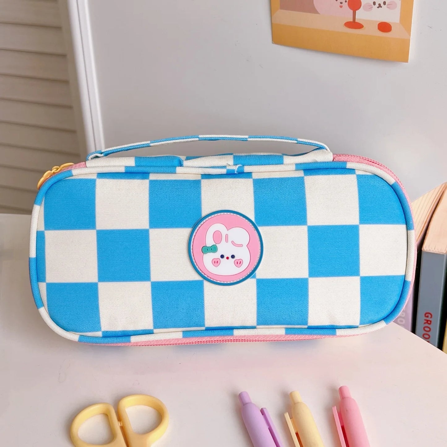 Checkerboard Large Pencil Case