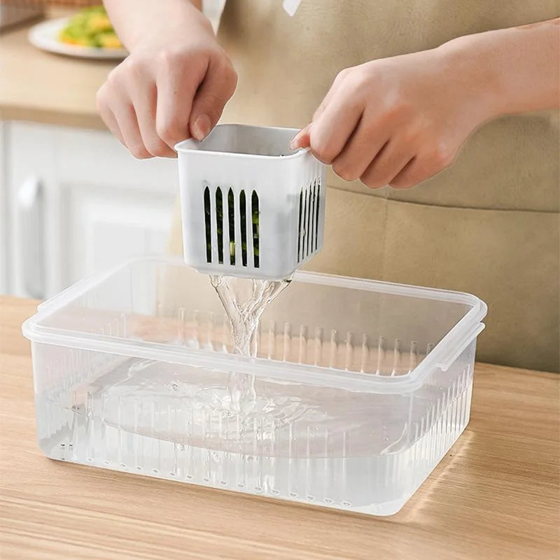 Refrigerator Food Drain Fresh-keeping Box