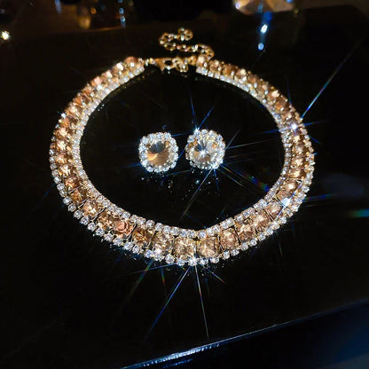 Colorful Crystal Necklace & Earring Set