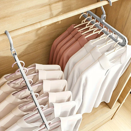 9-Hole Foldable Space Saving Clothes Hanger Set