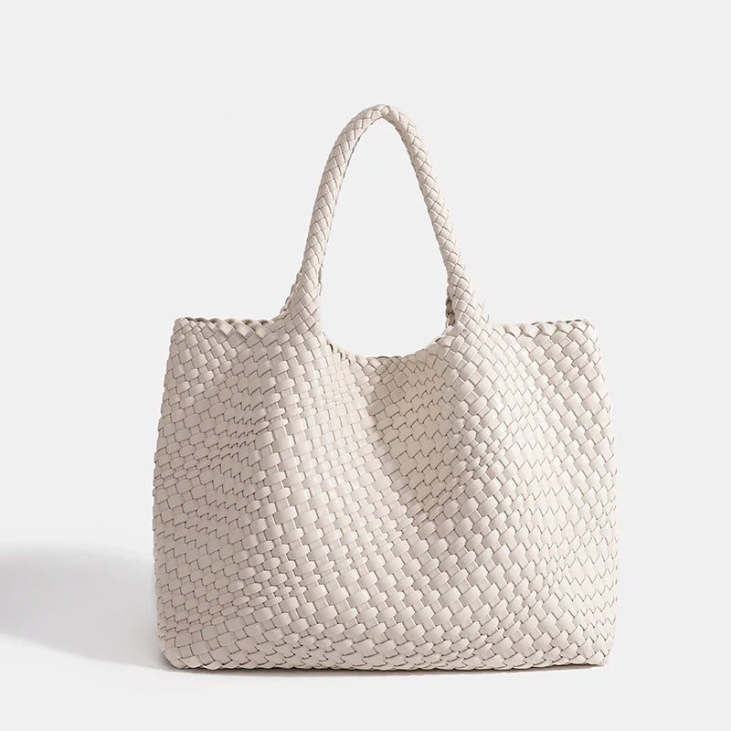 Woven PU Leather Tote Bag with Coin Purse