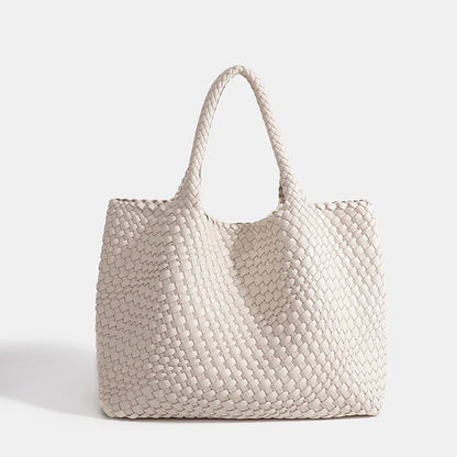 Woven PU Leather Tote Bag with Coin Purse