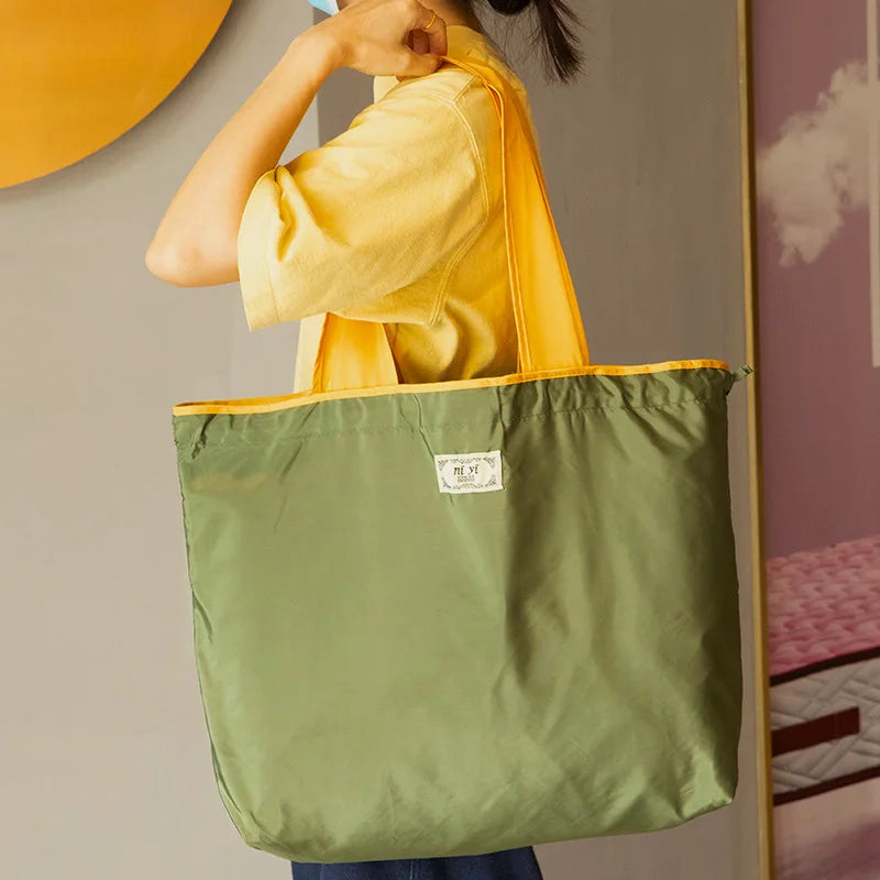 Foldable Drawstring Shopping Tote Bag