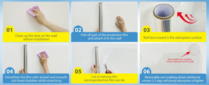 Adhesive-Free Clear Wall Protector Film for Kitchens, Furniture & Walls