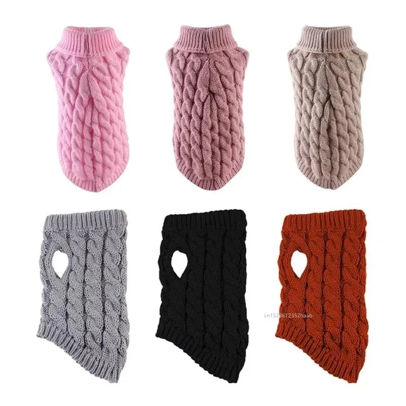 Warm Knitted Pet Jumper for Small and Medium Dogs