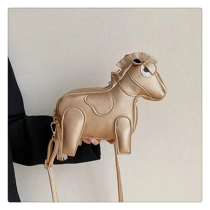 Horse-Shaped PU Leather Crossbody Shoulder Bag