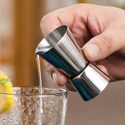 15/30ml or 25/50ml Stainless Steel Cocktail Shaker Measure Cup