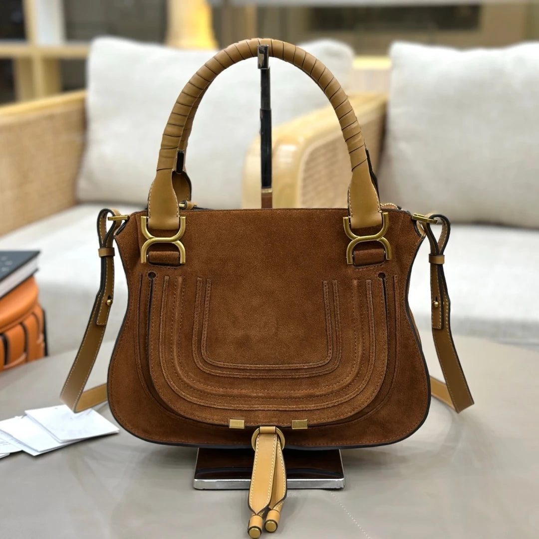 Vintage Genuine Leather Saddle Crossbody Bag for Women