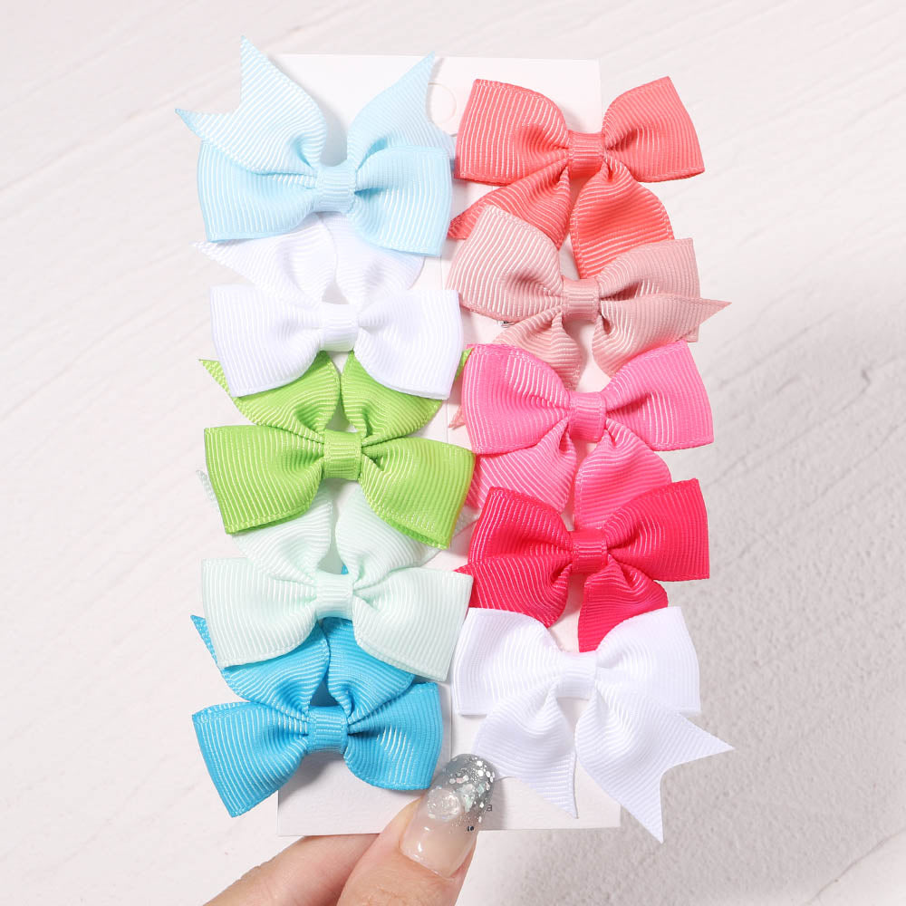 10Pcs/Set  Ribbon Bowknot Hair Clips