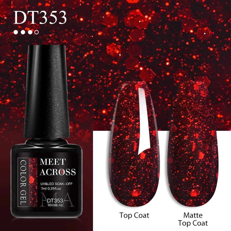 MEET ACROSS 7ml Red Gel Nail Polish