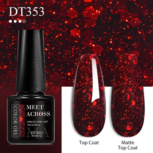 MEET ACROSS 7ml Red Gel Nail Polish