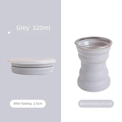 Portable Silicone Foldable Travel Cup with Lanyard