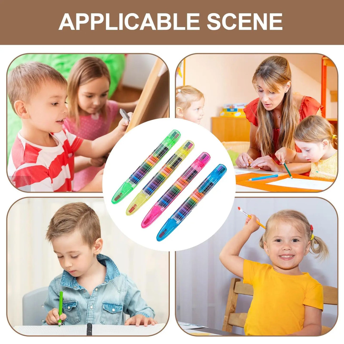 20-Color Rainbow Crayon Pen