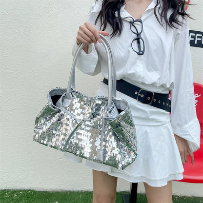 Sequined Underarm Shoulder Tote Bag