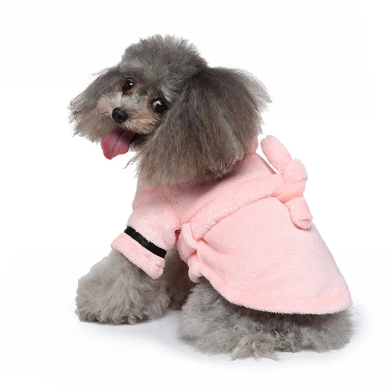 Pet Dog Bathrobe Drying Robe with Adjustable Belt