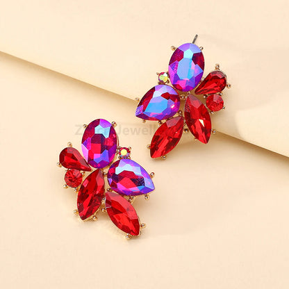 Colorful Crystal Charm Earrings