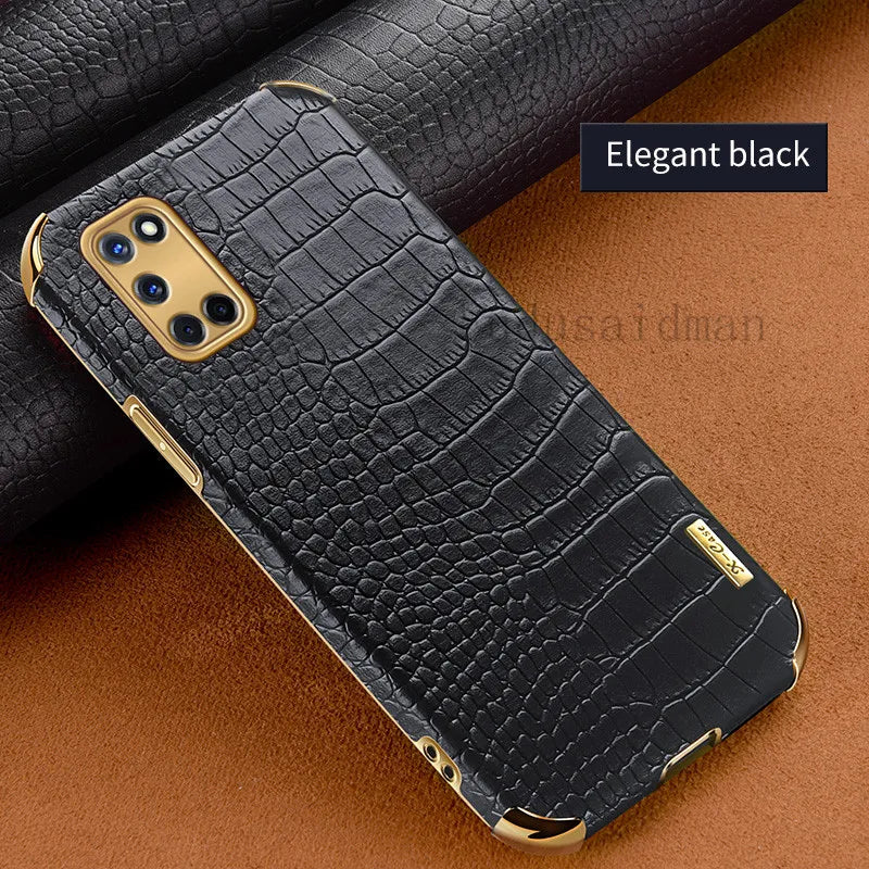 Crocodile Texture Ring Stand Phone Case