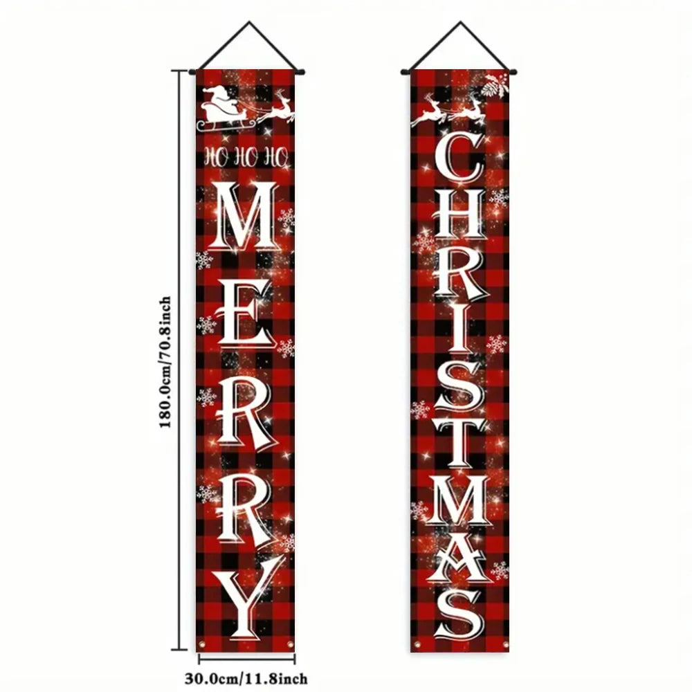 Santa & Snowman Christmas Door Banner