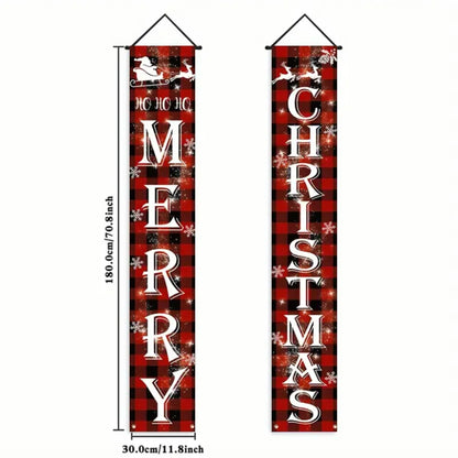 Santa & Snowman Christmas Door Banner