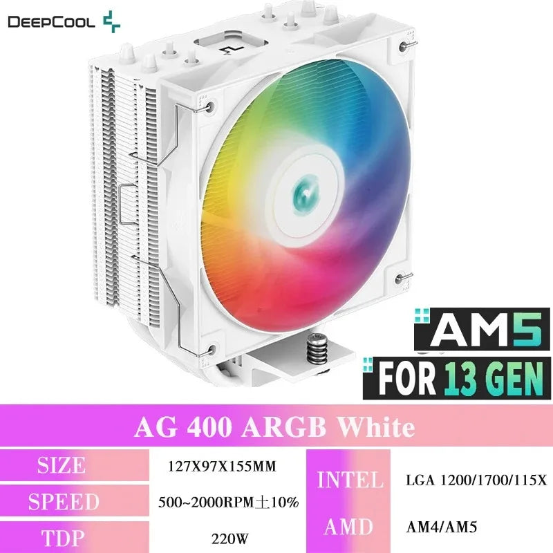 DEEPCOOL AG400 ARGB 4-Heatpipe CPU Air Cooler