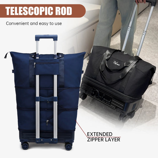 Foldable Wheeled Travel Luggage Bag