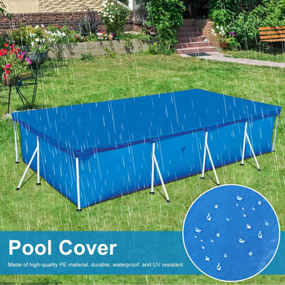 Outdoor PE Pool Cover with Windproof Ropes & Dust Protection