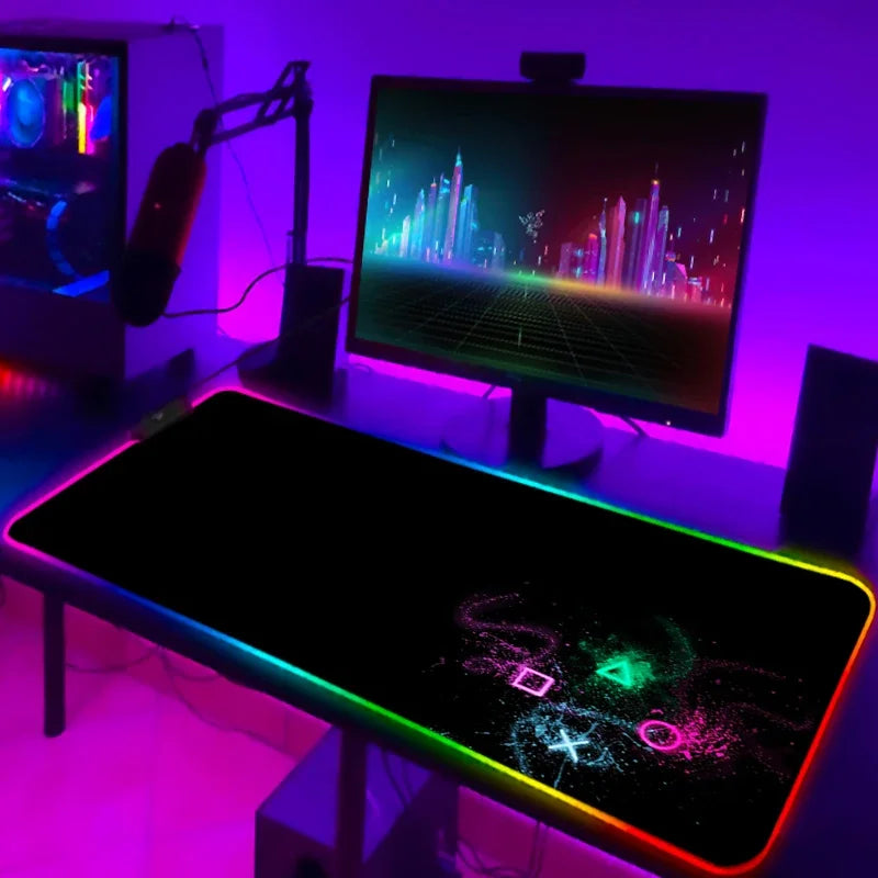 RGB LED Gaming Mouse Pad with Backlit Edge