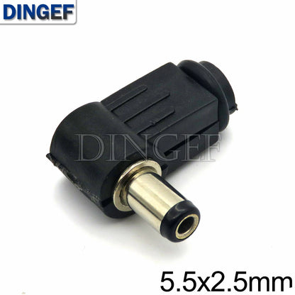 Right Angle DC Barrel Power Plug Solder Connectors for Cable Wiring