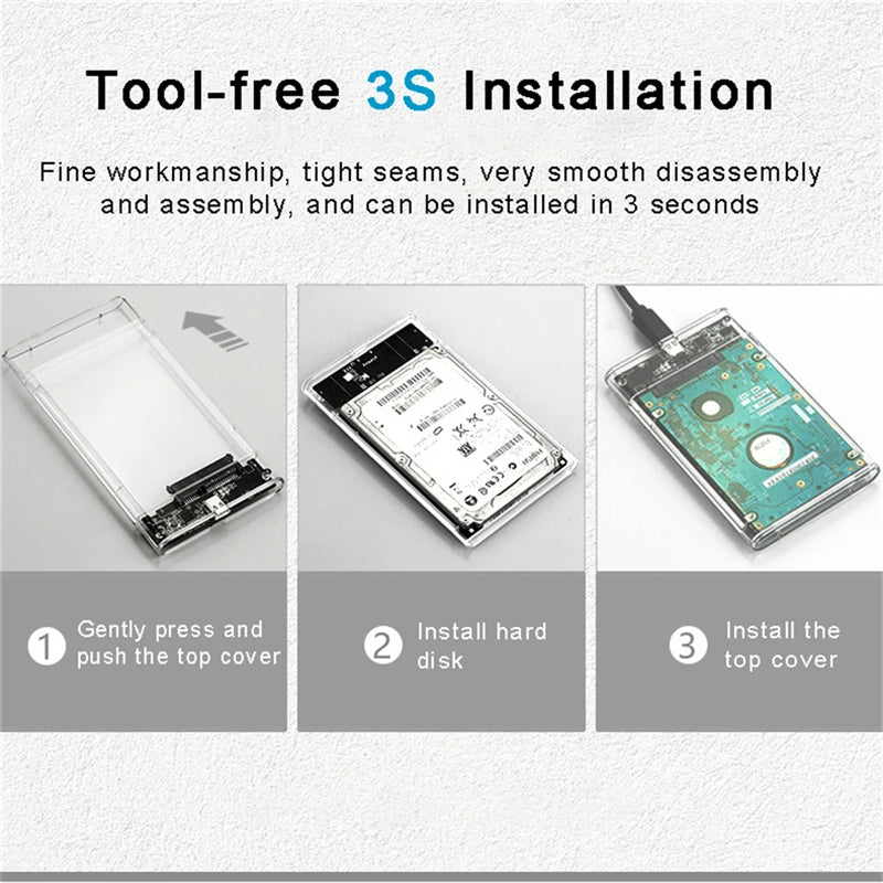 Transparent 2.5” SATA HDD & SSD Enclosure