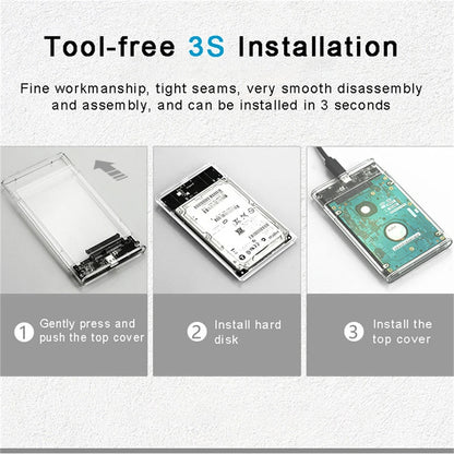 Transparent 2.5” SATA HDD & SSD Enclosure