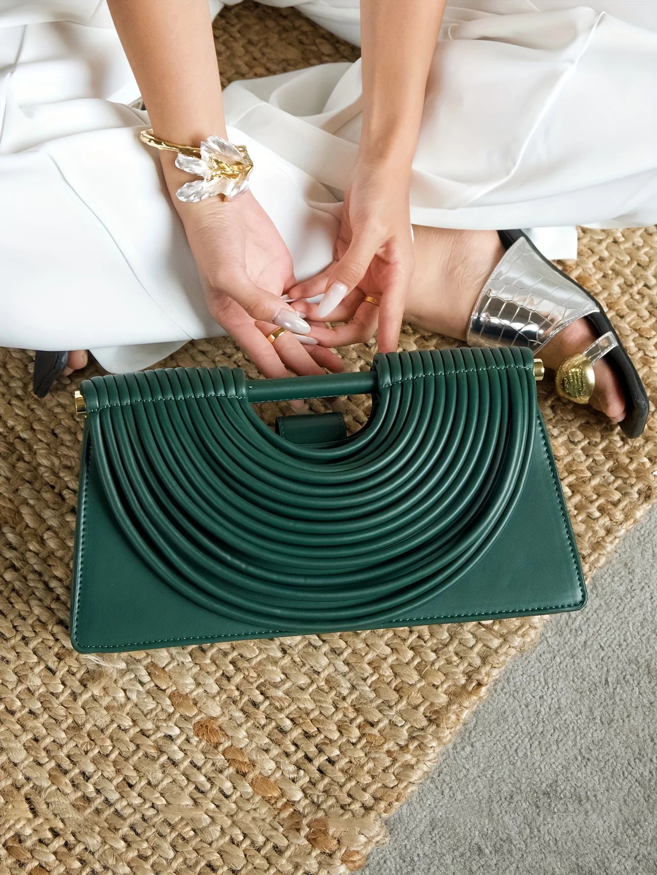 Gold Handwoven Evening Handbag