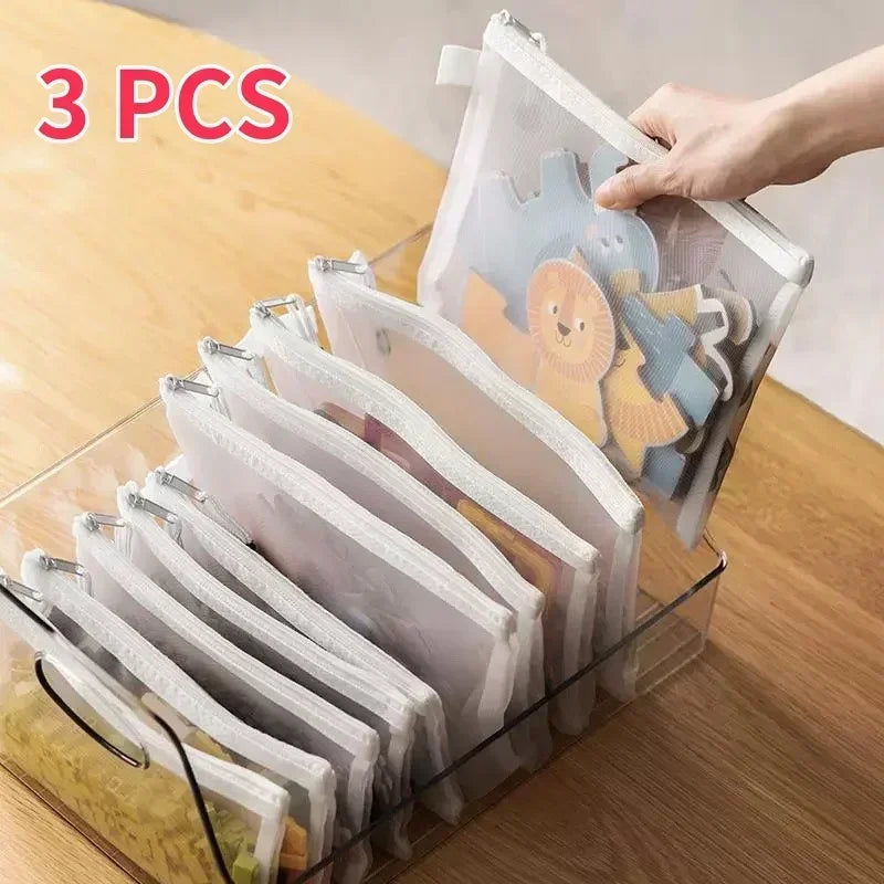 Transparent Mesh Document & Puzzle Storage Bags