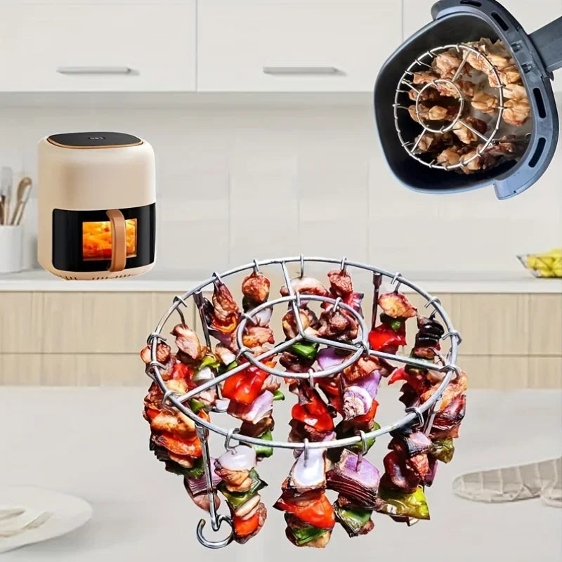 Stainless Steel Vertical Grill Rack with 23 Skewers