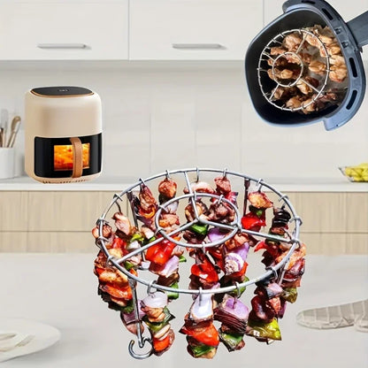 Stainless Steel Vertical Grill Rack with 23 Skewers