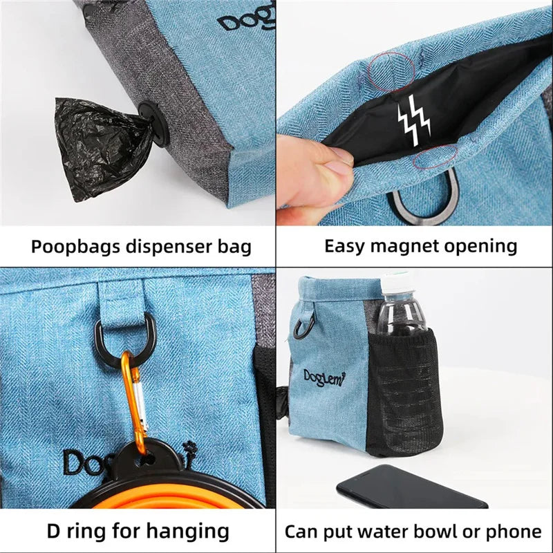 Dog Treat Bag – Portable Training Snack Pouch with Waist Belt