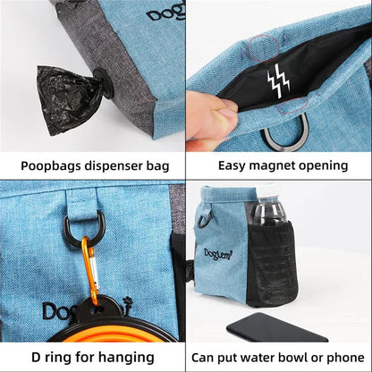 Dog Treat Bag – Portable Training Snack Pouch with Waist Belt