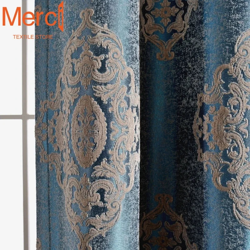 European Chenille Jacquard Luxury Curtain