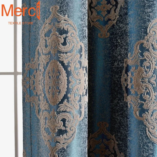 European Chenille Jacquard Luxury Curtain