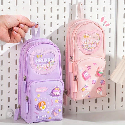 Cute Schoolbag-Style Large Capacity Pencil Case